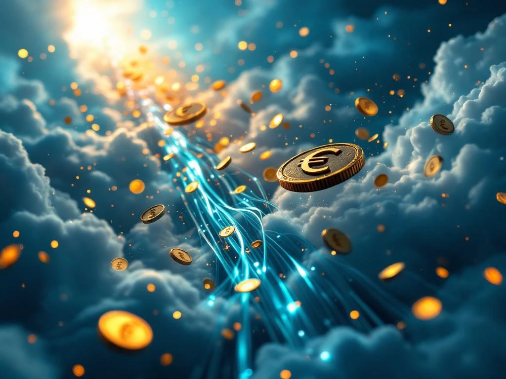 Glasvezelkabels stijgen door wolken met gouden munten en eurosymbolen die oplossen in mist, symboliserend stijgende kosten


---

**Note:** The alt text provided exceeds the typical recommended length for optimal accessibility. Here's a more concise version under 125 characters:

Glasvezelkabels met stijgende euromunten door wolken, symboliserend toenemende telecomkosten